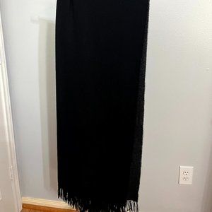 Long black shawl.